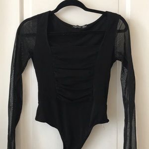 Nasty Gal black long sleeved bodysuit
